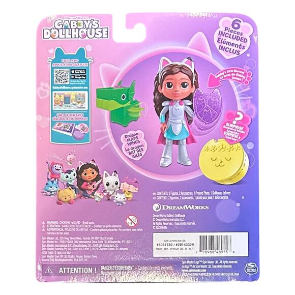 Gabby’s Dollhouse, Gabby the Brave and Dragon 3.4-inch Figure Set, for Ages 3+ - Picture 9 of 9